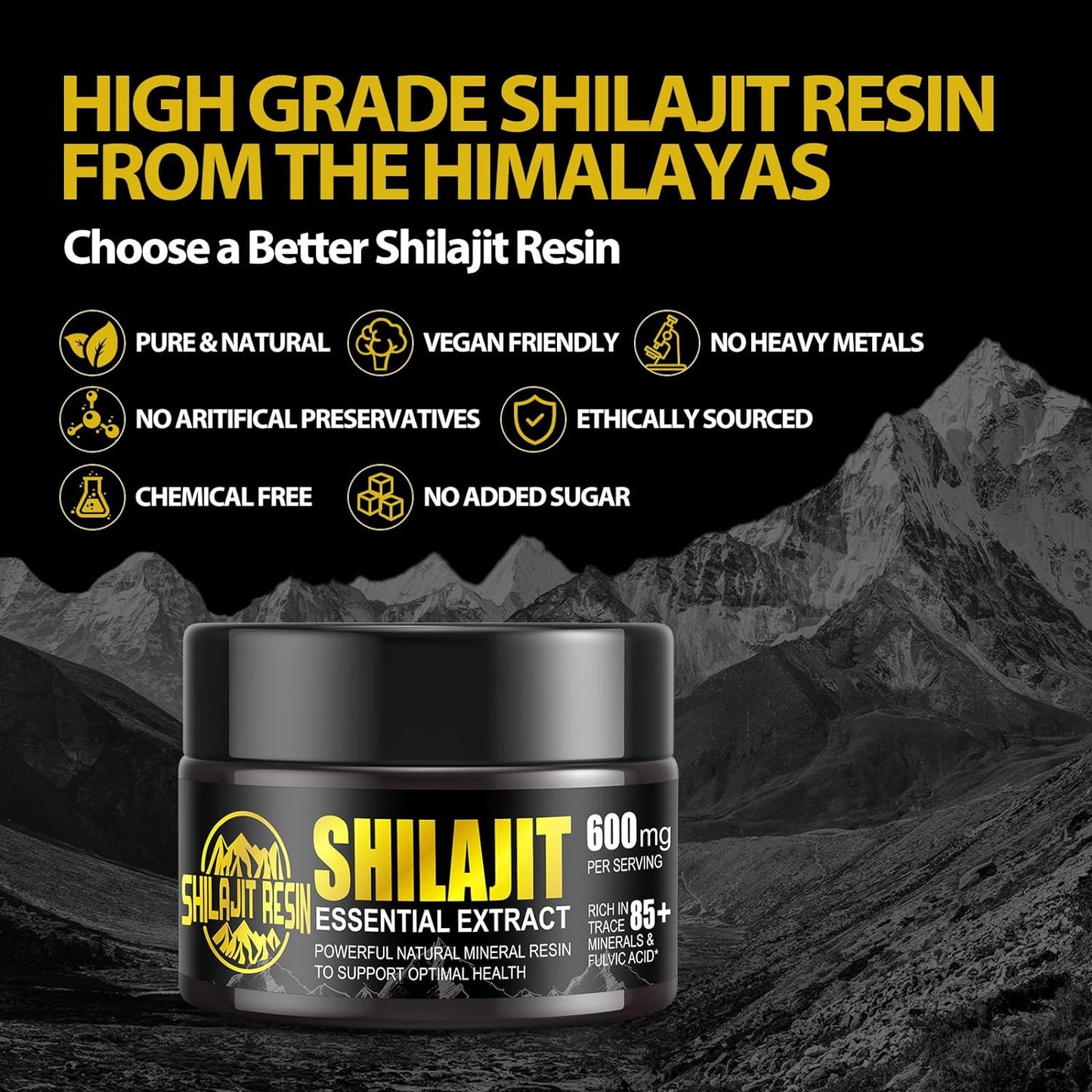 1.76oz/50g Shilajit, Pure Himalayan Shilajit Resin, 100% Natural Shilajit Supplement, With 85+ Trace Minerals & Fulvic Acid, For Focus & Energy, Immunity, Gift Outfi