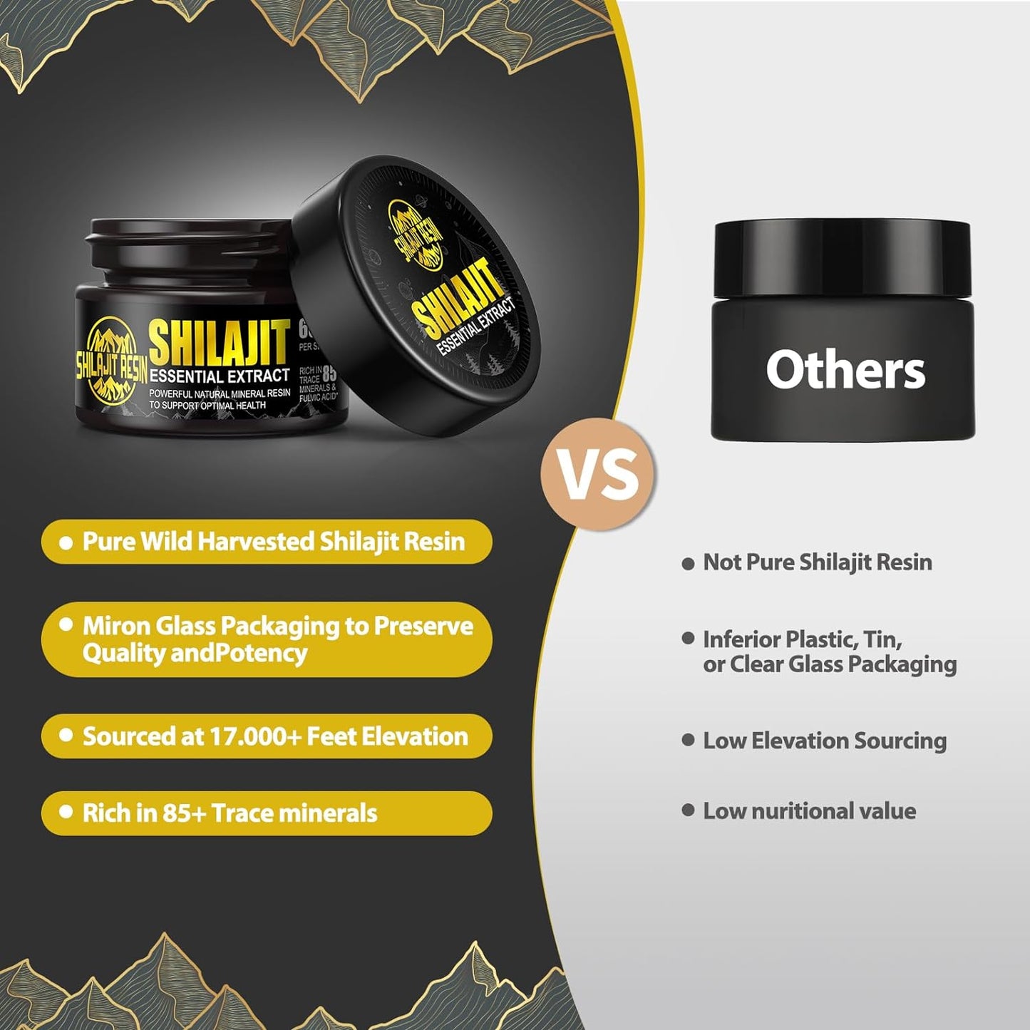 1.76oz/50g Shilajit, Pure Himalayan Shilajit Resin, 100% Natural Shilajit Supplement, With 85+ Trace Minerals & Fulvic Acid, For Focus & Energy, Immunity, Gift Outfi